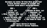 ANTHRAX - Live In Germany 1986 - FRA Verne Limited Press - POSŁUCHAJ - VERY RARE